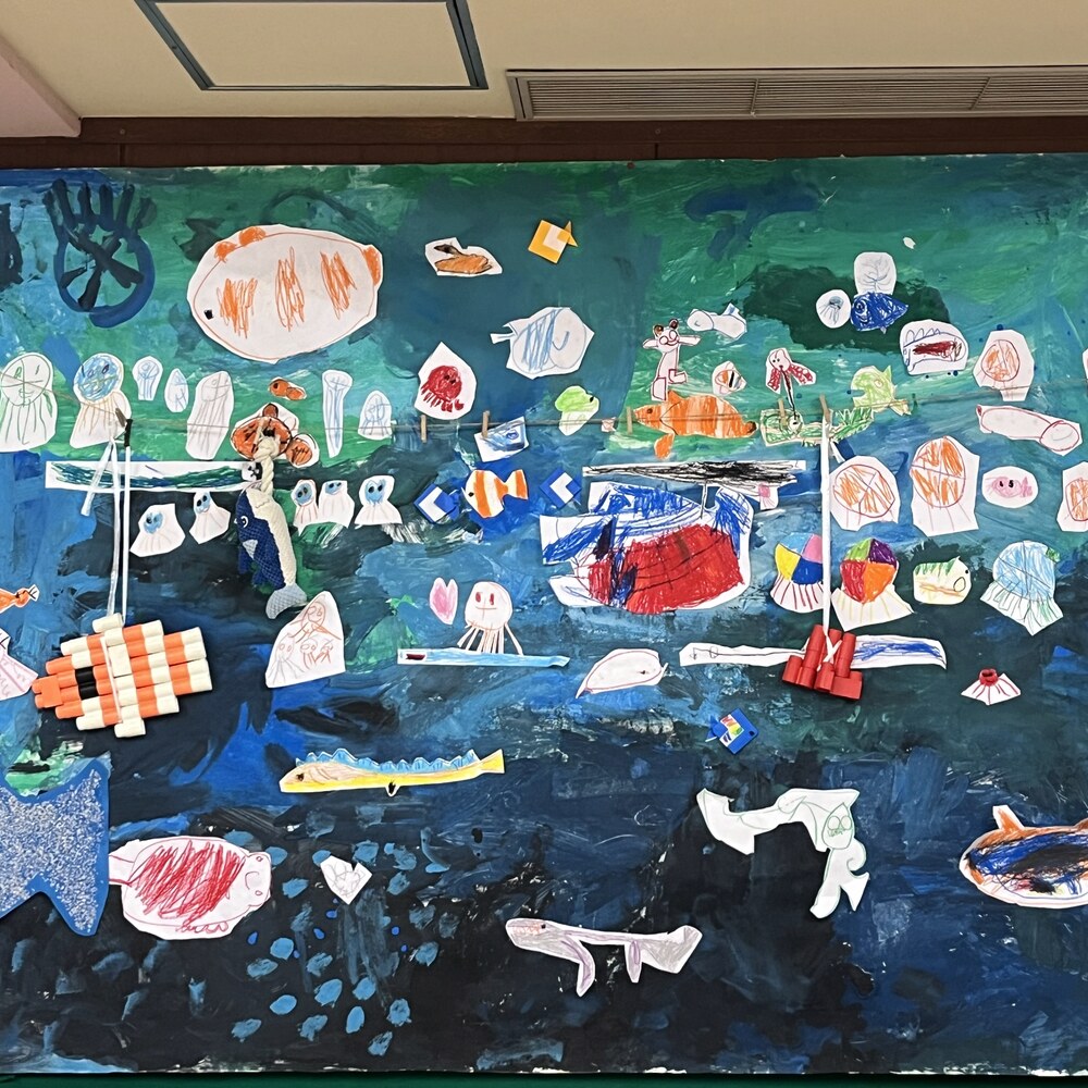 The completed ocean mural